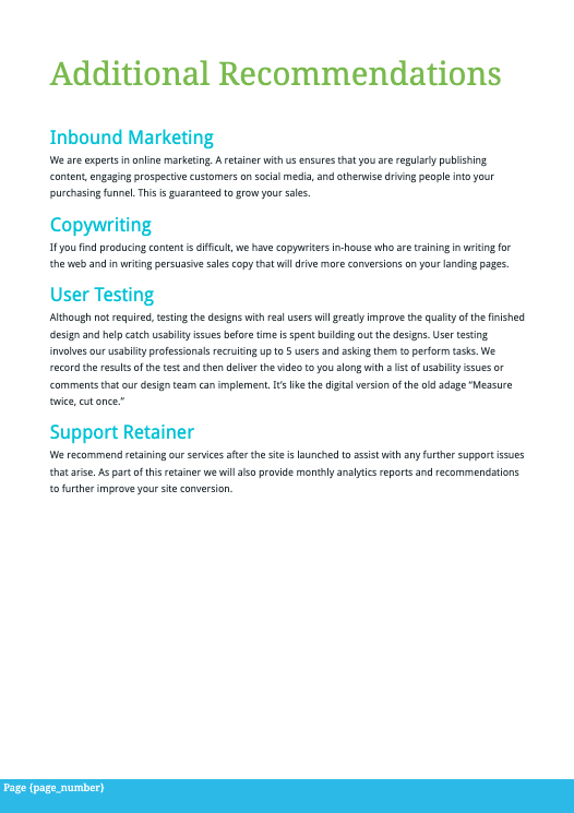 Wordpress Development Proposal Template